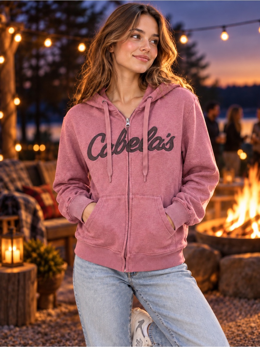 Cabela's Women's Rose Zip-Front Hoodie with Logo